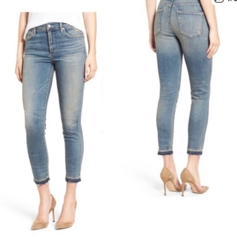 Women's Light Wash Citizens of Humanity rocket crop skinny Jeans size 26